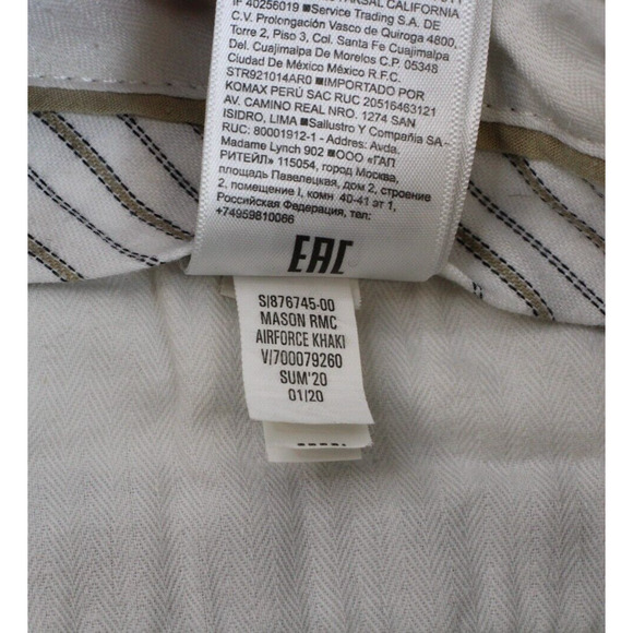 Banana Republic Pants Mens 33x32 Khaki Mason Athletic Tapered Fit Stretch - Picture 5 of 9